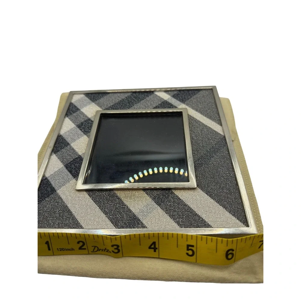 Burberry Nova Check Plaid Silver Tone Wood Back Picture Frame‎